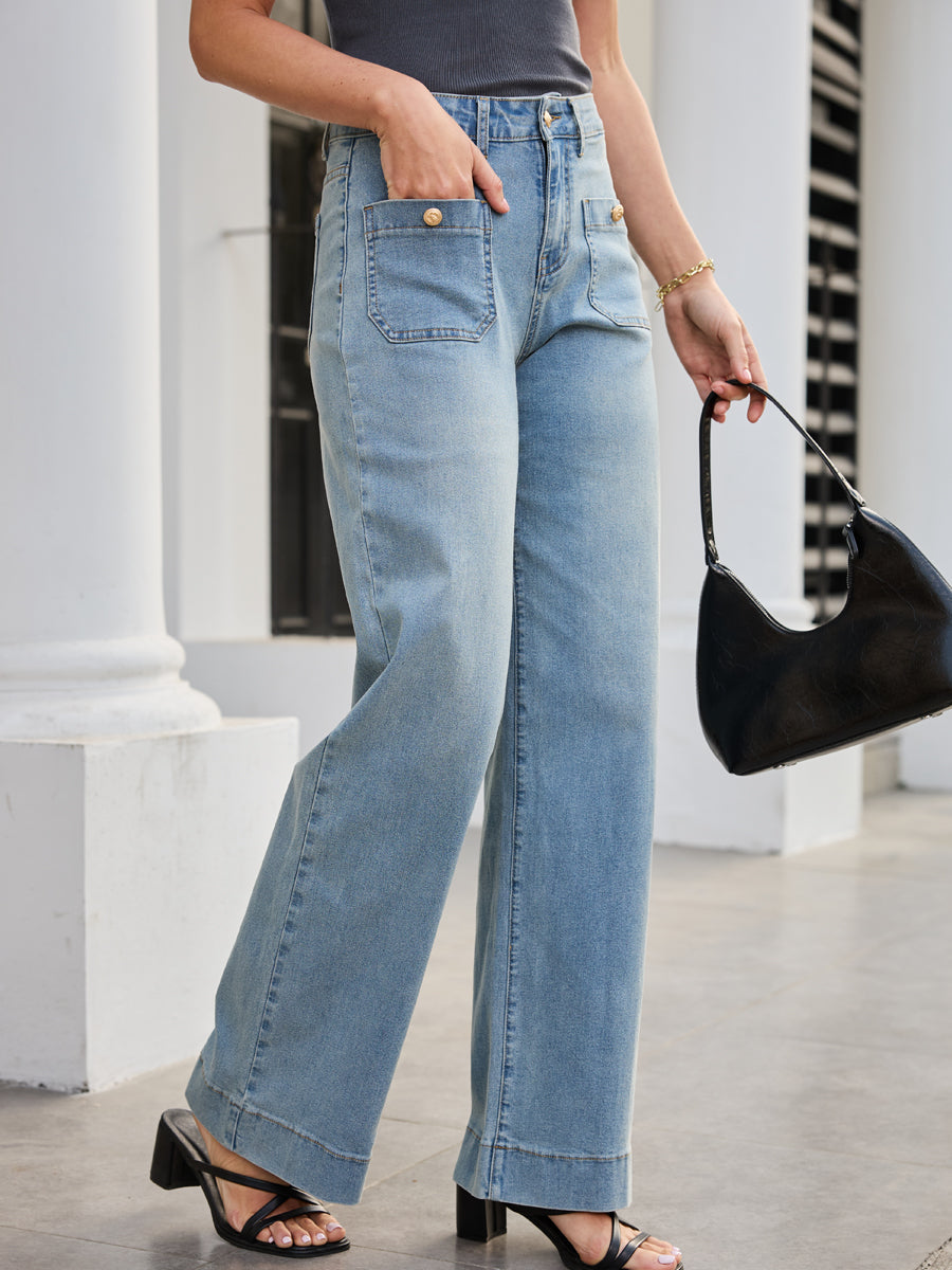 Tummy Control Sailor Straight Leg Trouser