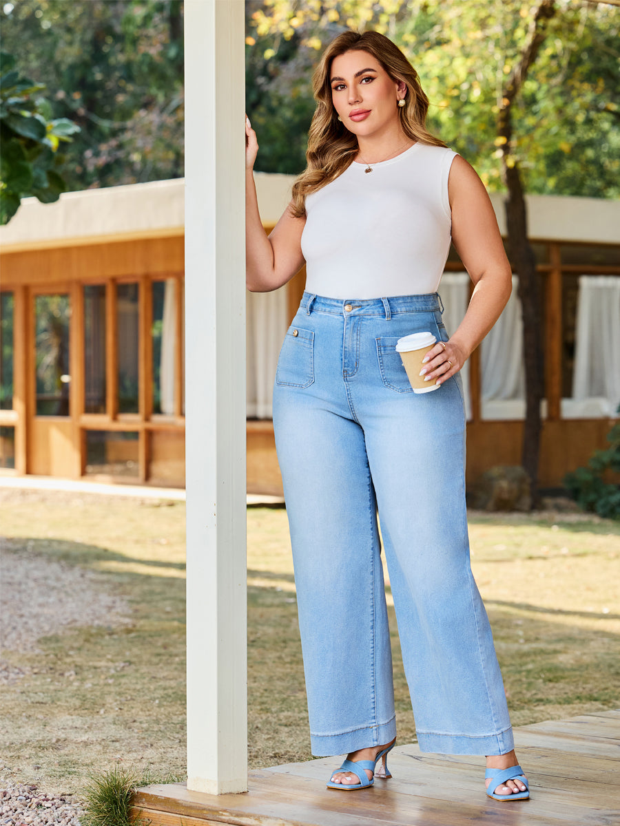 Tummy Control Sailor Straight Leg Trouser