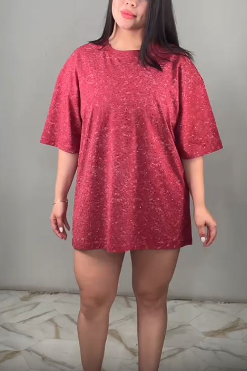 Oversize Diamanté Rhinestone T-shirt