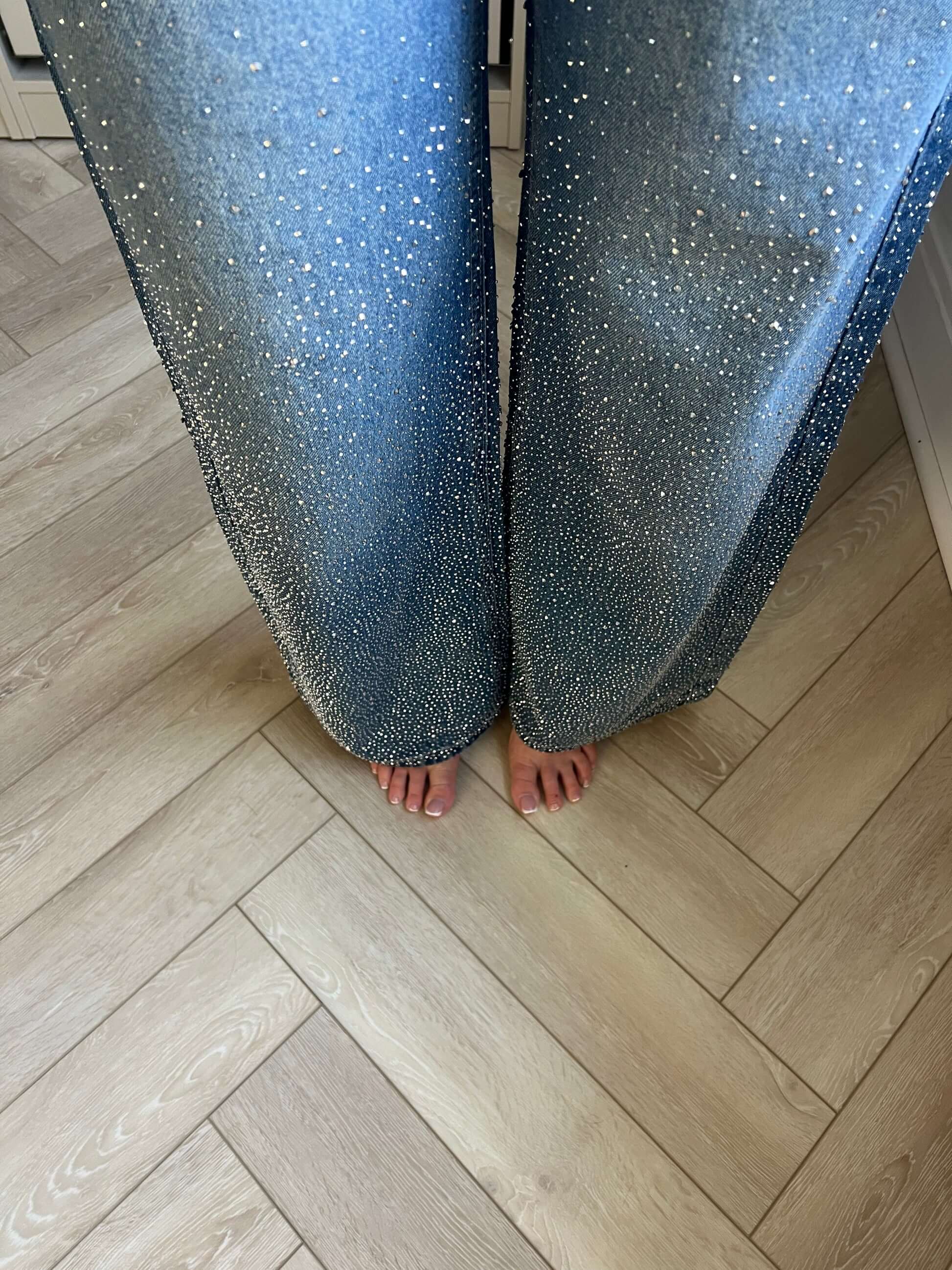 Ombré Diamanté Wide Leg Jeans