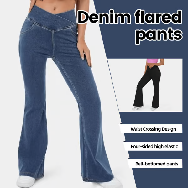 Stretchy Jeans High Waisted Crossover