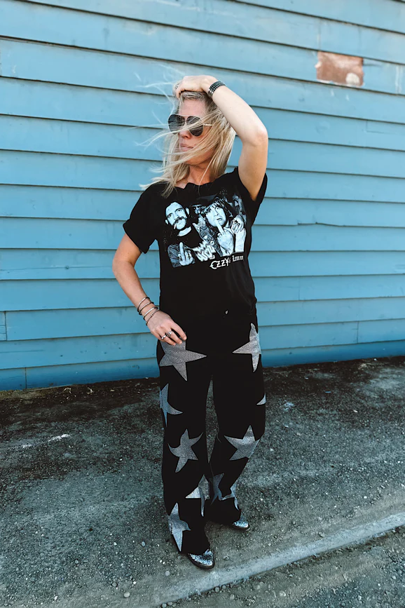 High Rise Rhinestone Star Jeans